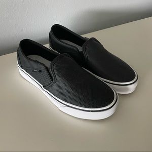 BRAND NEW leather perforated slip on vans